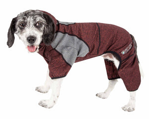 Pet Life ® Active 'Fur-Breeze' Heathered Performance 4-Way Stretch Two-Toned Full Bodied Hoodie - Pet Totality