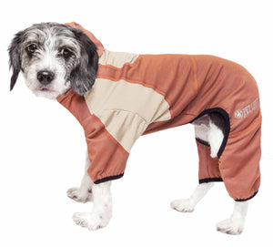 Pet Life ® Active 'Fur-Breeze' Heathered Performance 4-Way Stretch Two-Toned Full Bodied Hoodie - Pet Totality