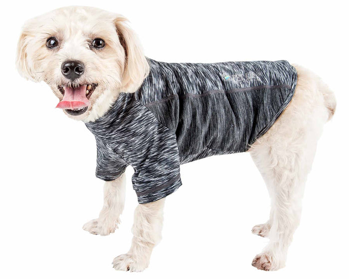 Pet Life ® Active 'Warf Speed' Heathered Ultra-Stretch Sporty Performance Dog T-Shirt