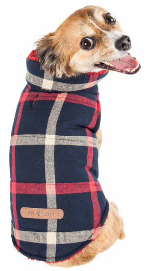 Pet Life ® 'Allegiance' Classical Plaided Insulated Dog Coat Jacket - Pet Totality