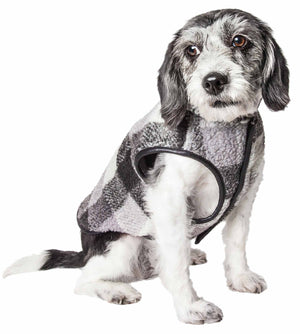 Pet Life ® 'Black Boxer' Classical Plaided Insulated Dog Coat Jacket - Pet Totality