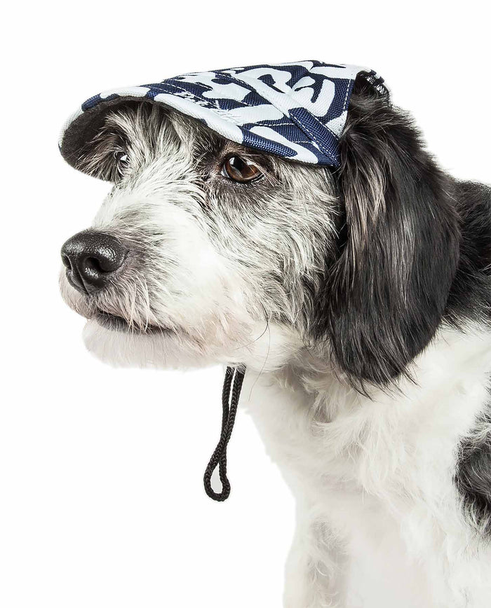 Pet Life ® 'Bone Cappa' Graffiti Sculptured Uv Protectant Adjustable Fashion Dog Hat Cap