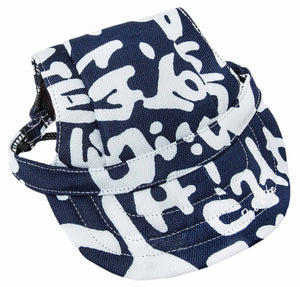 Pet Life ® 'Bone Cappa' Graffiti Sculptured Uv Protectant Adjustable Fashion Dog Hat Cap - Pet Totality
