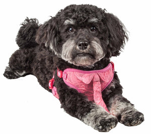 Pet Life ® 'Chichi Shaggy' Mesh Reversible And Breathable Adjustable Dog Harness W/ Shaggy Neck Tie - Pet Totality