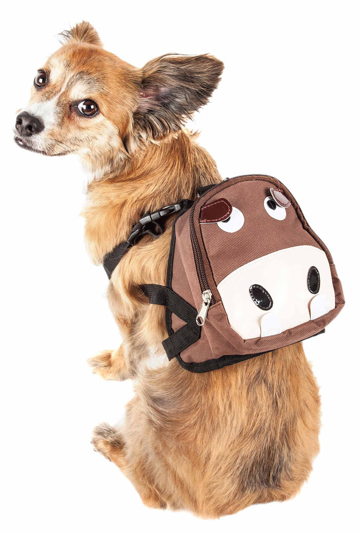 Pet Life ® 'Mooltese' Large-Pocketed Compartmental Animated Dog Harness Backpack