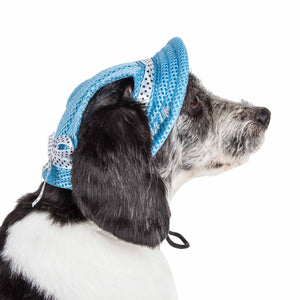 Pet Life ® 'Sea Spot Sun' Uv Protectant Adjustable Fashion Mesh Brimmed Dog Hat Cap - Pet Totality