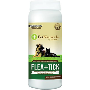 Pet Naturals Of Vermont Dog  Protect Flea & Tick Wipes 60Ct - Pet Totality