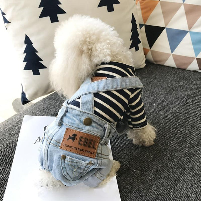Pet Totality Denim Dog Jeans Jumpsuit: S/M/L/XL/XXL