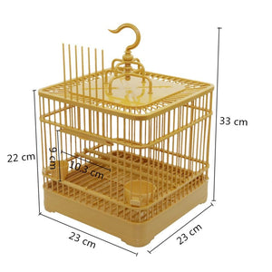 Pet Totality Gold Assembly Bird Cage With Feeder & Waterer 23x23x22cm - Pet Totality