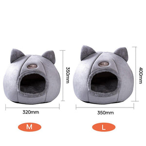 Pet Totality Gray Kitty Cat Shaped Bed With Detachable Pad: L, M - Pet Totality
