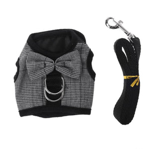 Pet Totality Gray Small Animal Vest With Bow & Leash S/M/L - Pet Totality