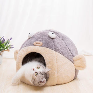 Pet Totality Indoor Portable Blow Fish Cat House Bed: S, M, L - Pet Totality