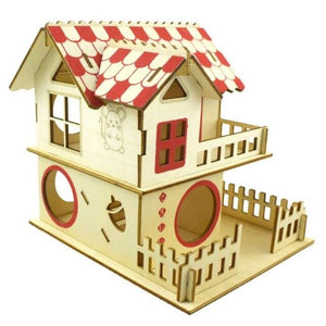 Pet Totality Indoor Wooden Villa Playhouse For Birds & Small Animals - Pet Totality