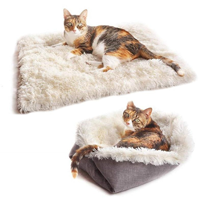 Pet Totality Machine Washable Faux Fur Soft Bed Mat for Dogs & Cats