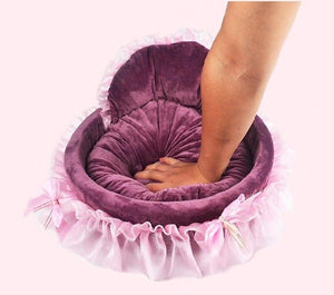 Pet Totality Pink & Purple Princess Dog Bed: S, L - Pet Totality