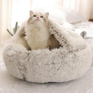 Pet Totality Plush Soft Small Dog & Cat Bed: Pink, Gray - Pet Totality