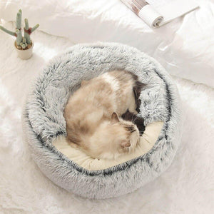 Pet Totality Plush Soft Small Dog & Cat Bed: Pink, Gray - Pet Totality