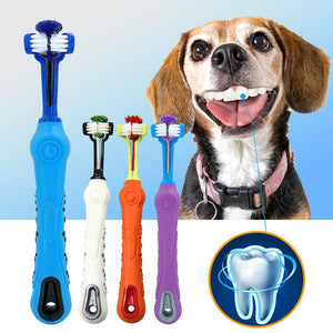 Pet Totality Three Sided Rubber Dog Toothbrush - Pet Totality