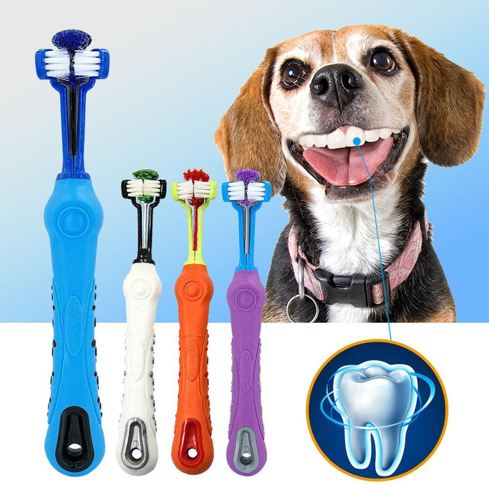 Pet Totality Three Sided Rubber Dog Toothbrush