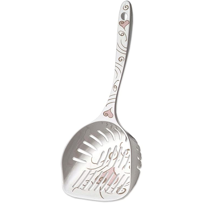 Petmate Curvations Litter Scoop White/Pink Hearts & Swirls Large