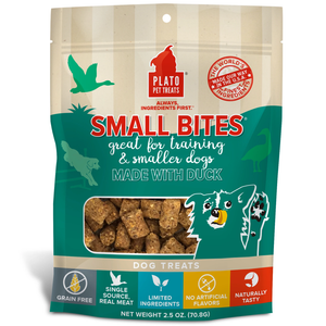 Plato Dog Small Bites  Grain Free Duck 2.5 Oz. - Pet Totality