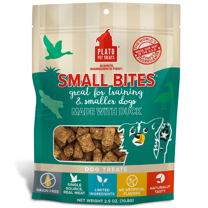 Plato Dog Small Bites  Grain Free Duck 2.5 Oz.