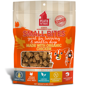 Plato Dog Small Bites Grain Free Organic Chicken 6Oz - Pet Totality