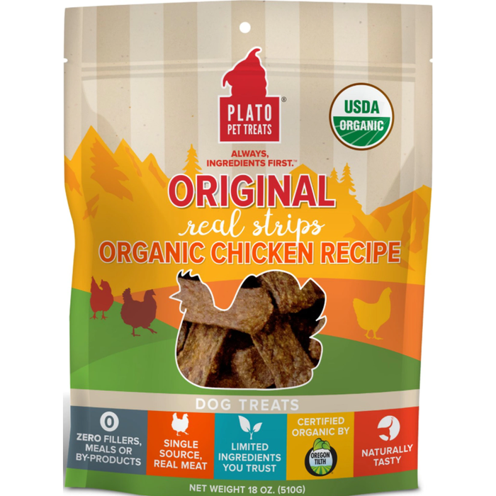 Plato Dog Strips Chicken 18Oz