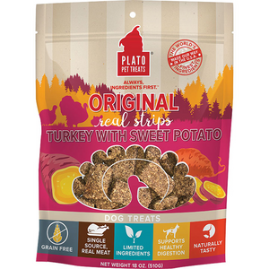 Plato Dog Strp Grain Free Turkey Sweet Potato   18 Oz. - Pet Totality