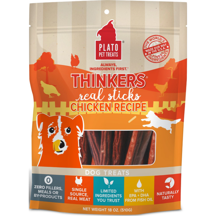 Plato Dog Thinkers Stick Chicken 18Oz