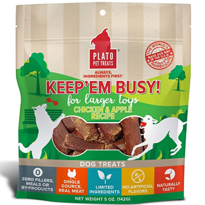 Plato Keep 'Em Busy Chicken & Apple Treats Large 5Oz