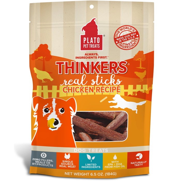 Plato Thinkers Chicken Recipe Dog Treats, 6.5Oz