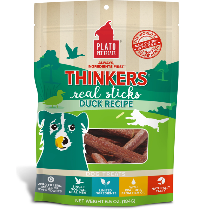 Plato Thinkers Duck Recipe Dog Treats, 6.5Oz