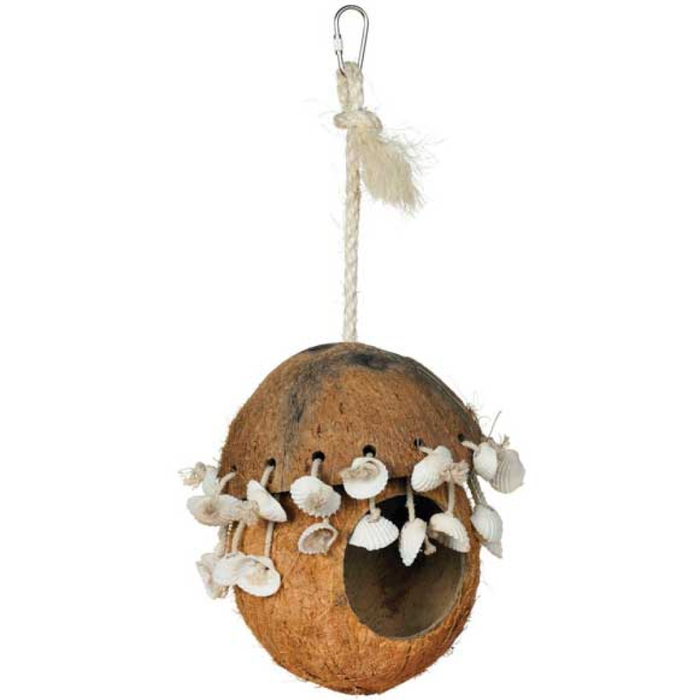 Prevue Pet Products Naturals Coco Hideaway With Shells Bird Toy