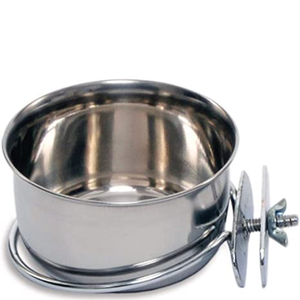 Prevue Pet Products Stainless Steel Coop Cup With Bolt-On 10Oz - Pet Totality