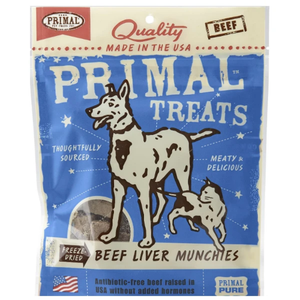 Primal Beef Liver Munchies Freeze-Dried Dog & Cat Treats, 2-Oz. Bag - Pet Totality