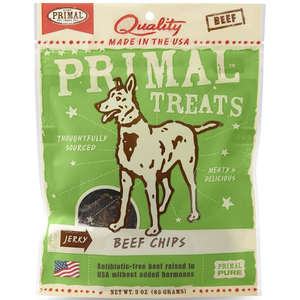 Primal Jerky Beef Chips Dog Treats, 3-Oz. Bag - Pet Totality