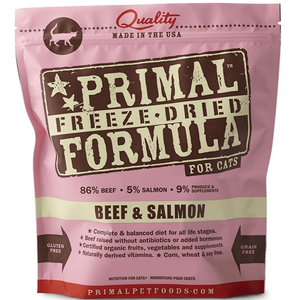 Primal Pet Foods Freeze Dried Cat Food  5.5 Oz.- Beef & Salmon - Pet Totality
