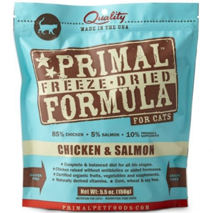 Primal Pet Foods Freeze Dried Cat Food-  5.5 Oz.- Chicken  & Salmon - Pet Totality