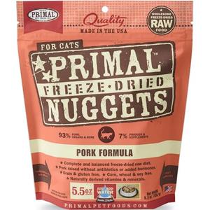 Primal Pet Foods Freeze Dried Cat Food Pork 5.5Oz. - Pet Totality
