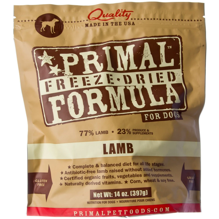 Primal Pet Foods Freeze Dried Dog  Food 5.5 Oz.- Lamb