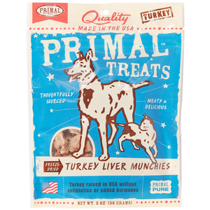 Primal Turkey Liver Munchies Freeze-Dried Dog & Cat Treats, 2-Oz. Bag - Pet Totality