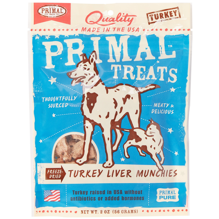 Primal Turkey Liver Munchies Freeze-Dried Dog & Cat Treats, 2-Oz. Bag
