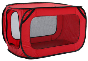 Rectangular Elongated Mesh Canvas Collapsible Outdoor Tent w/ bottle holder - Pet Totality