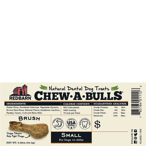 Redbarn Chew-A-Bulls Brush Dental Dog Treat Small 75Ct - Pet Totality