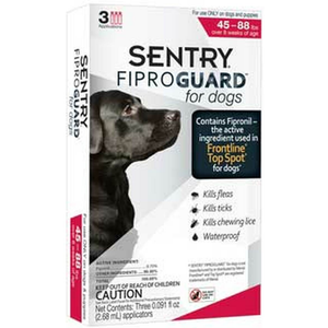 Sentry Fiproguard Dog Flea & Tick Squeeze-On 45-88Lb 3Ct - Pet Totality