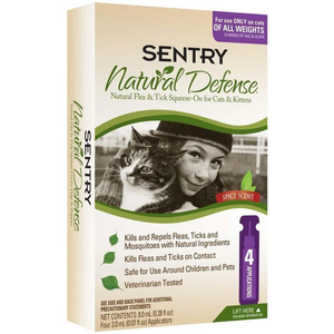 Sentry Natural Defense Flea & Tick Squeeze-On Cat 4Ct - Pet Totality