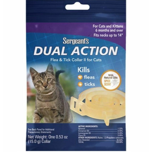 Sergeant'S Dual Action Flea & Tick Collar Ii For Cats 1Ct - Pet Totality