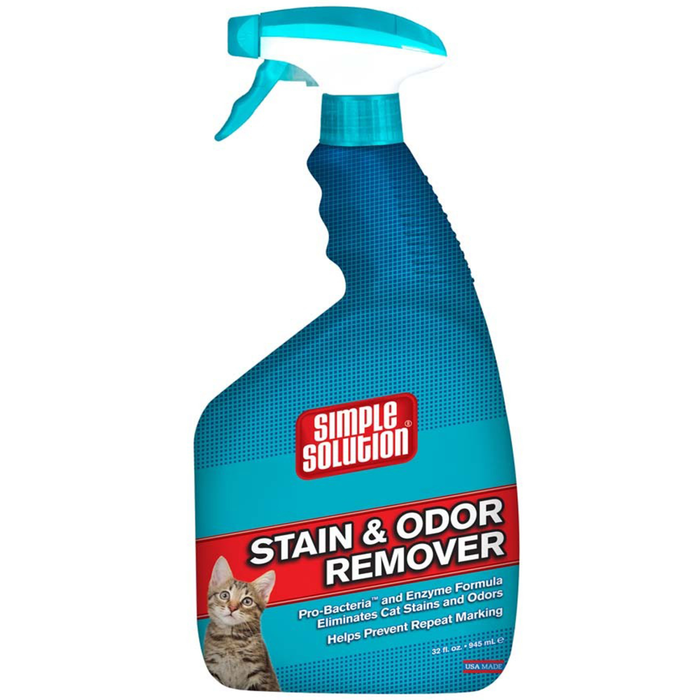 Simple Solution Cat  Stain & Odor Remover/Pro-Bacteria And Enzyme Formula, 32 Oz