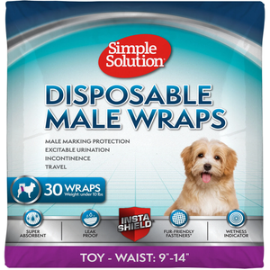 Simple Solution Disposable Male Dog Wrap, Toy, 12 Ct - Pet Totality